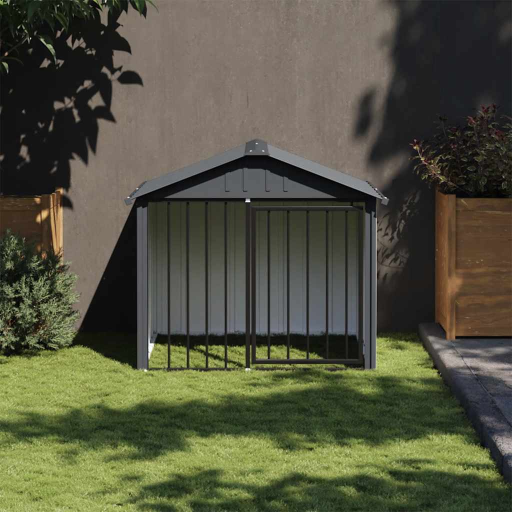 Vidaxxl niche avec toit 117x103x102 cm acier galvanisé noir
