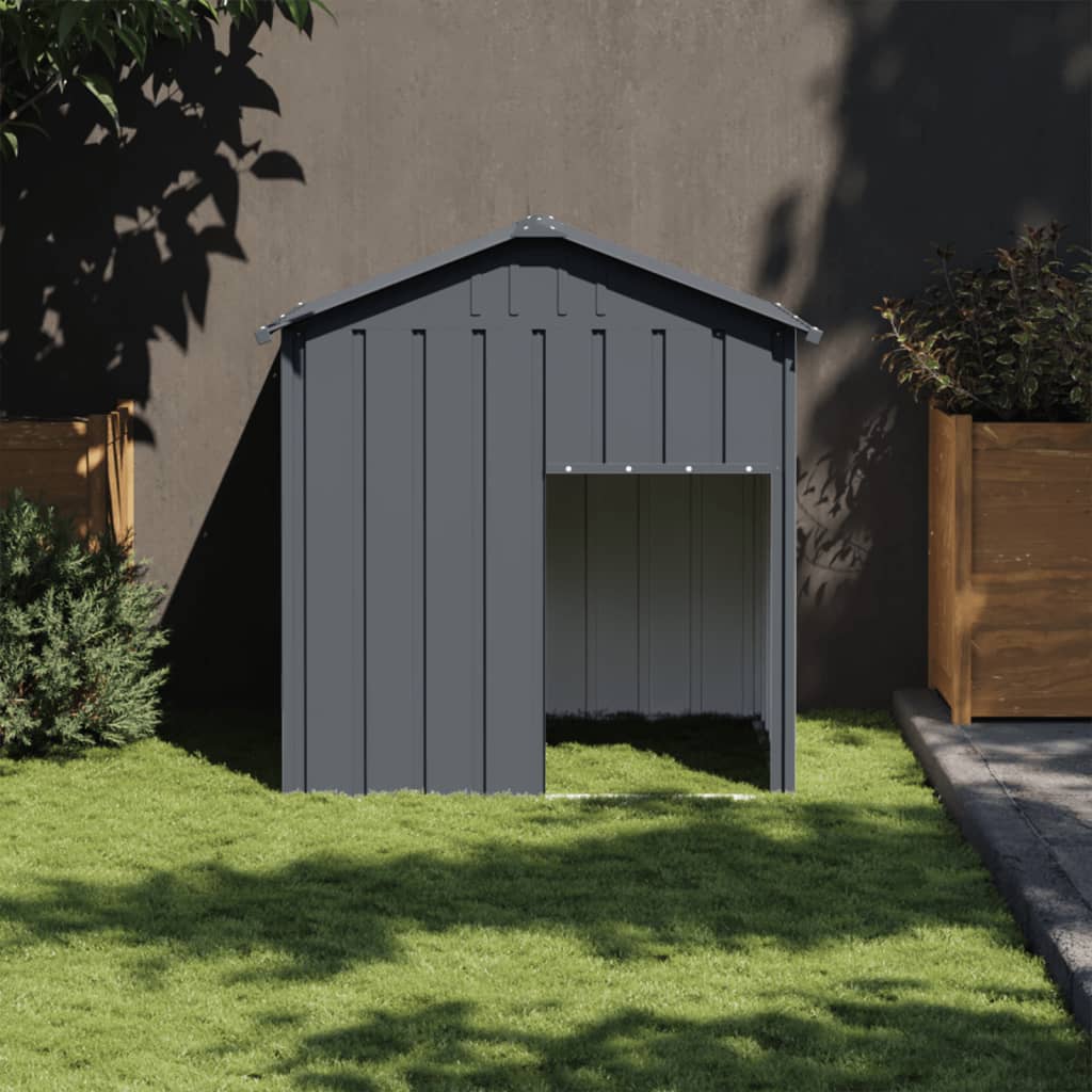Vidaxxl niche avec toit 117x103x123 cm acier galvanisé anthracite