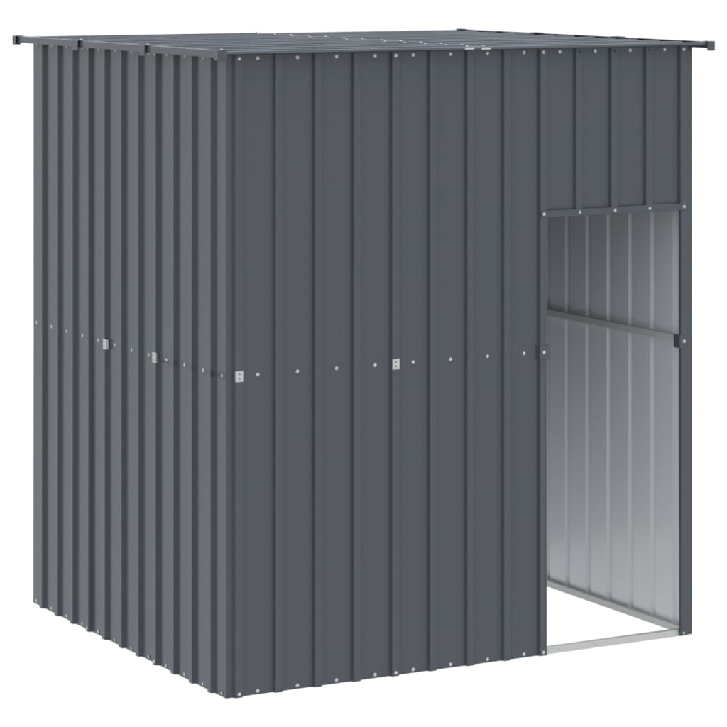 VidaXL Niche pour chien avec toit 165x153x181 cm Acier galvanisé Anthracite