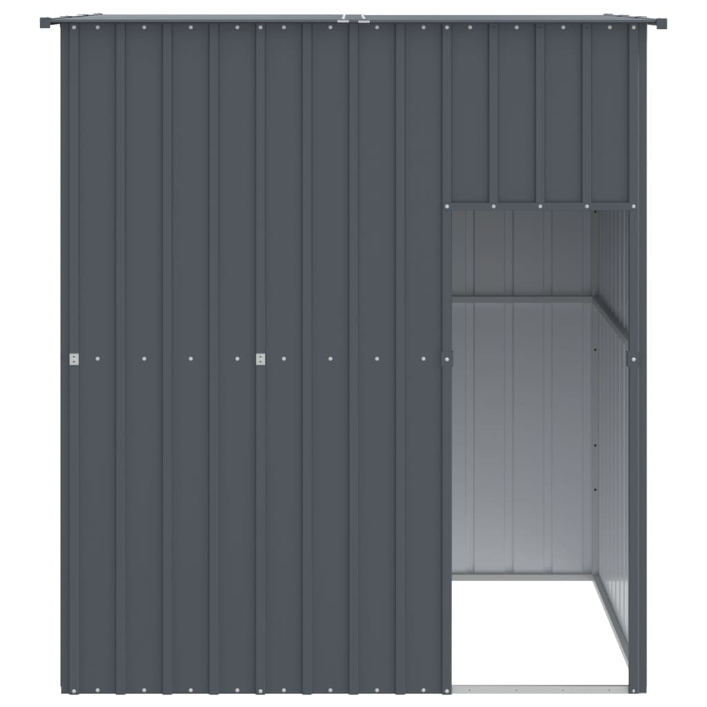 VidaXL Niche pour chien avec toit 165x153x181 cm Acier galvanisé Anthracite