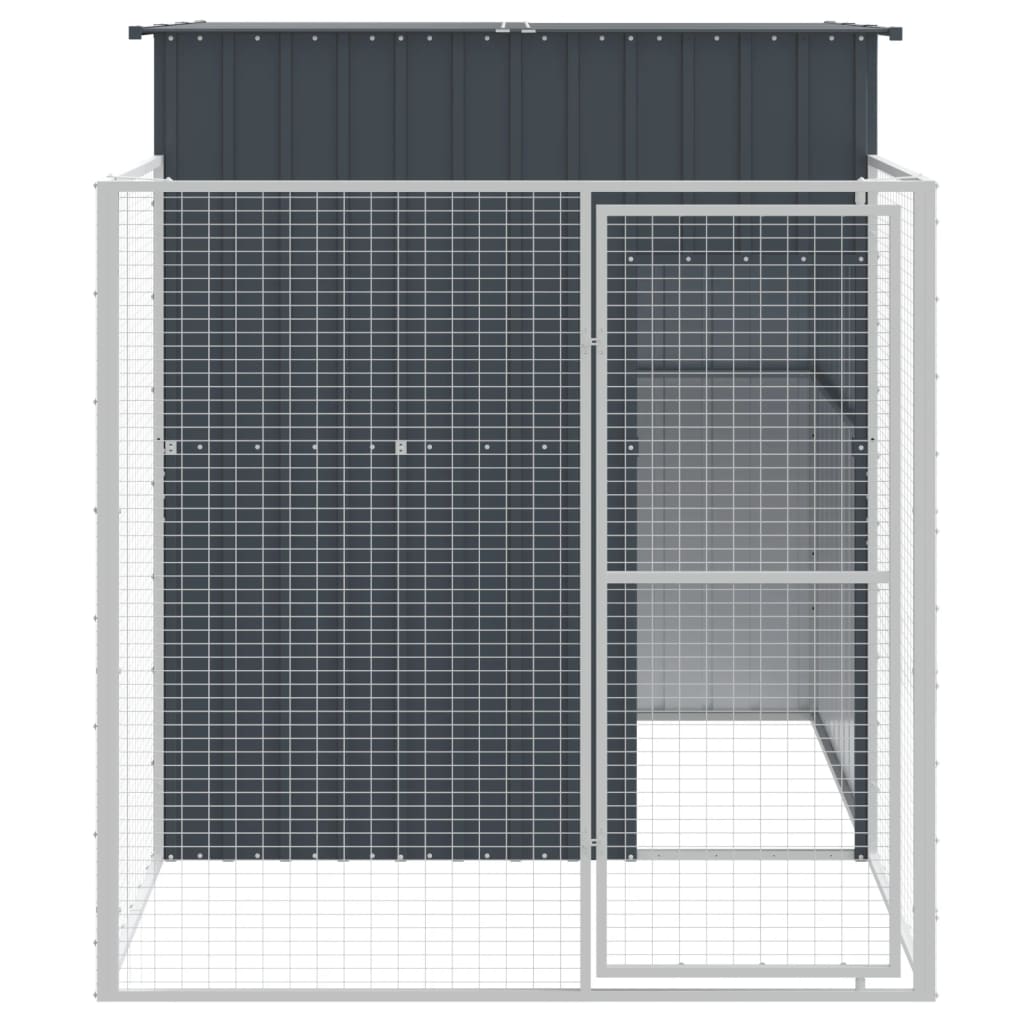 VidaXL Niche pour chien avec enclos 165x251x181 cm Acier galvanisé Anthracite