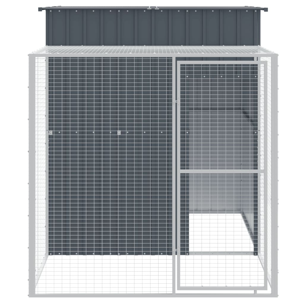 VidaXL Poulailler avec enclos 165x251x181 cm Acier Galvanisé Anthracite