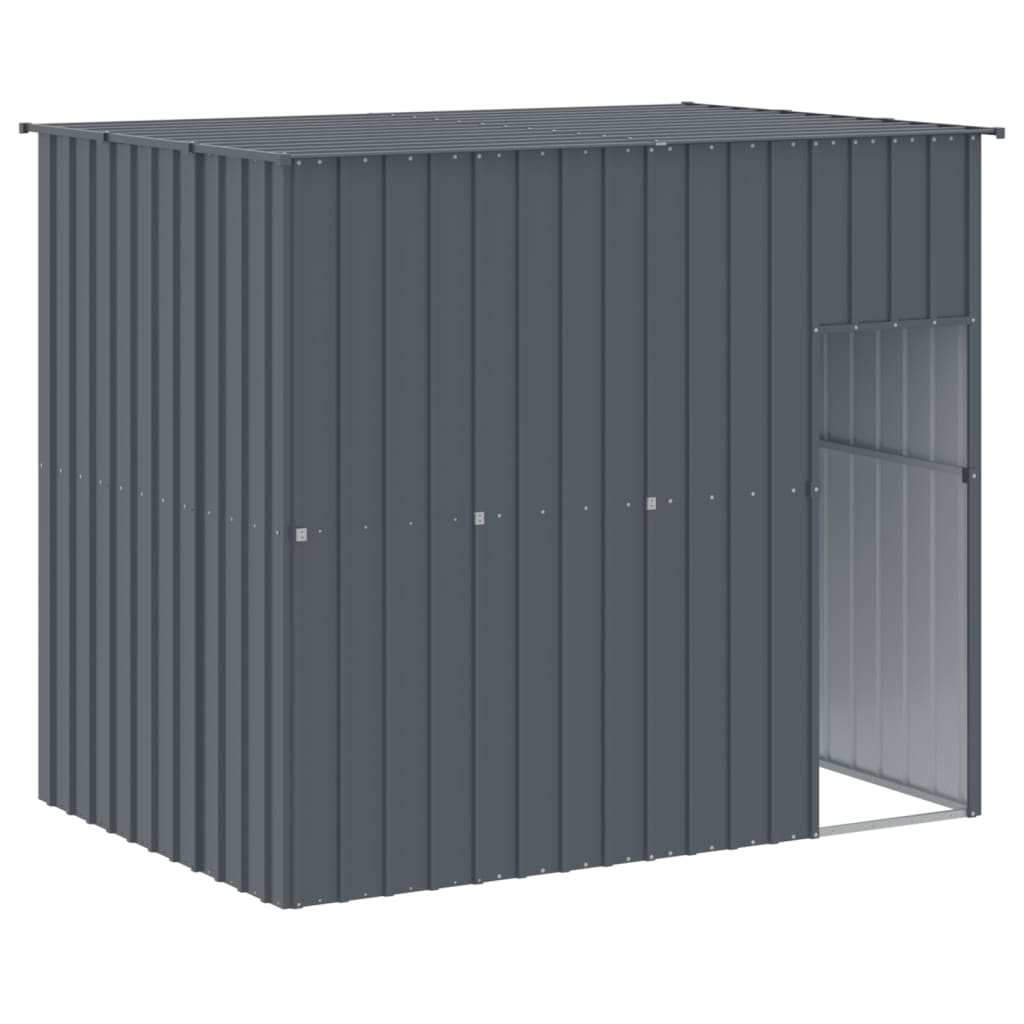 VidaXL Niche pour chien avec toit 214x153x181 cm Acier galvanisé Anthracite