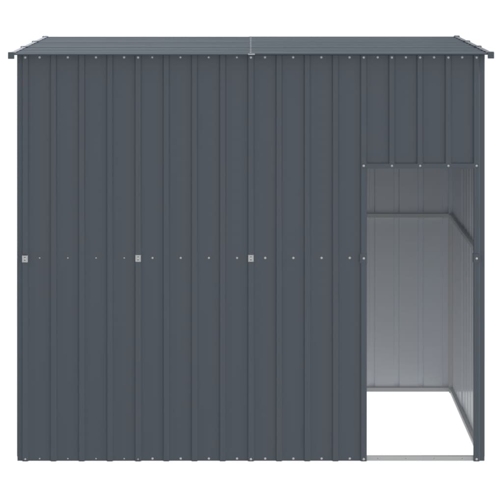 VidaXL Niche pour chien avec toit 214x153x181 cm Acier galvanisé Anthracite