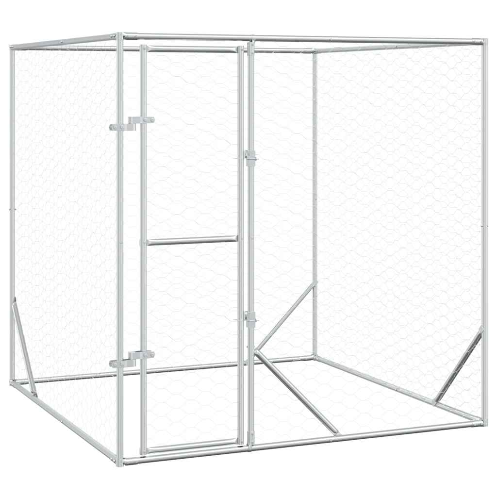 Vidaxxl chenil d'extérieur pour chien 2x2x2 m acier galvanisé argent