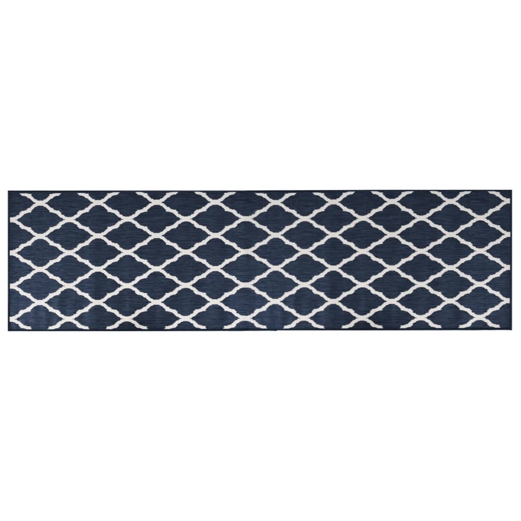 Vidaxx tapis d'extérieur réversible 80x250 cm bleu marine et blanc