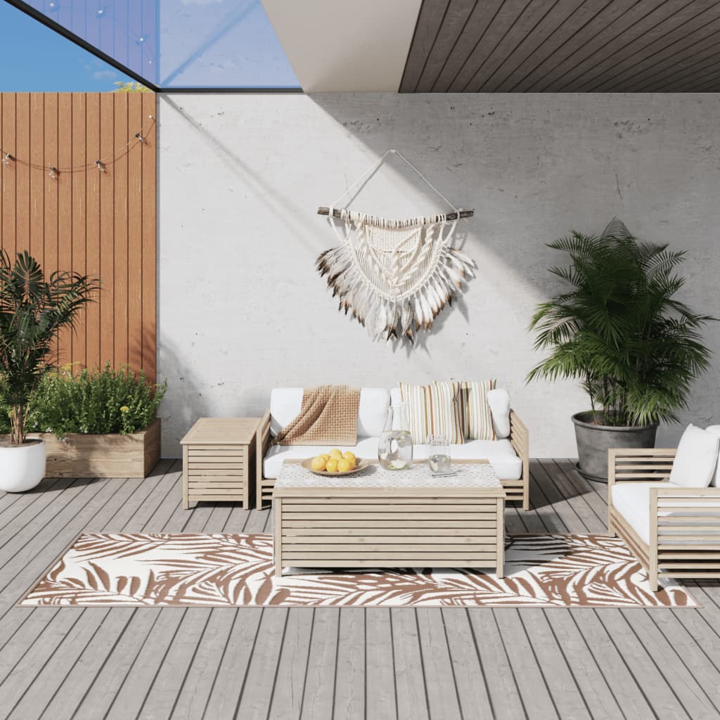 Vidaxx tapis d'extérieur réversible 80x250 cm marron et blanc