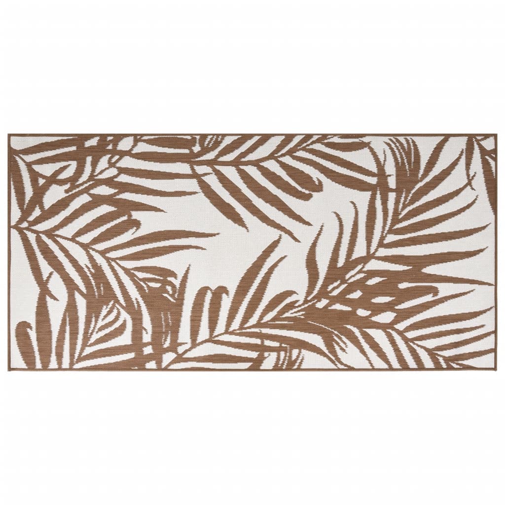 Vidaxx tapis d'extérieur réversible 100x200 cm marron et blanc