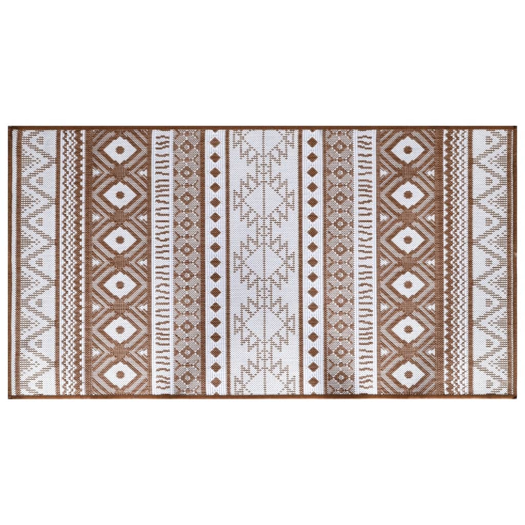 Vidaxx tapis d'extérieur réversible 80x150 cm marron et blanc