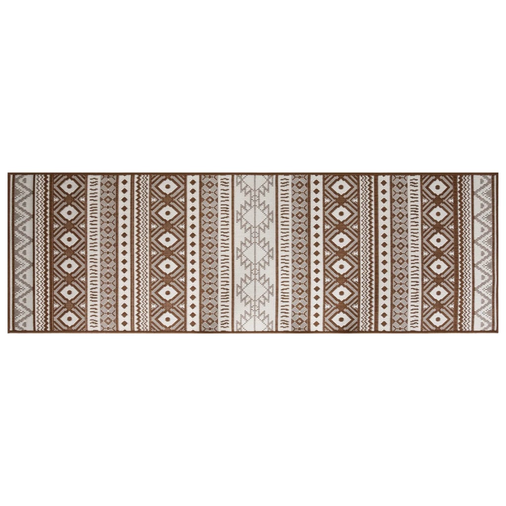 Vidaxx tapis d'extérieur réversible 80x250 cm marron et blanc