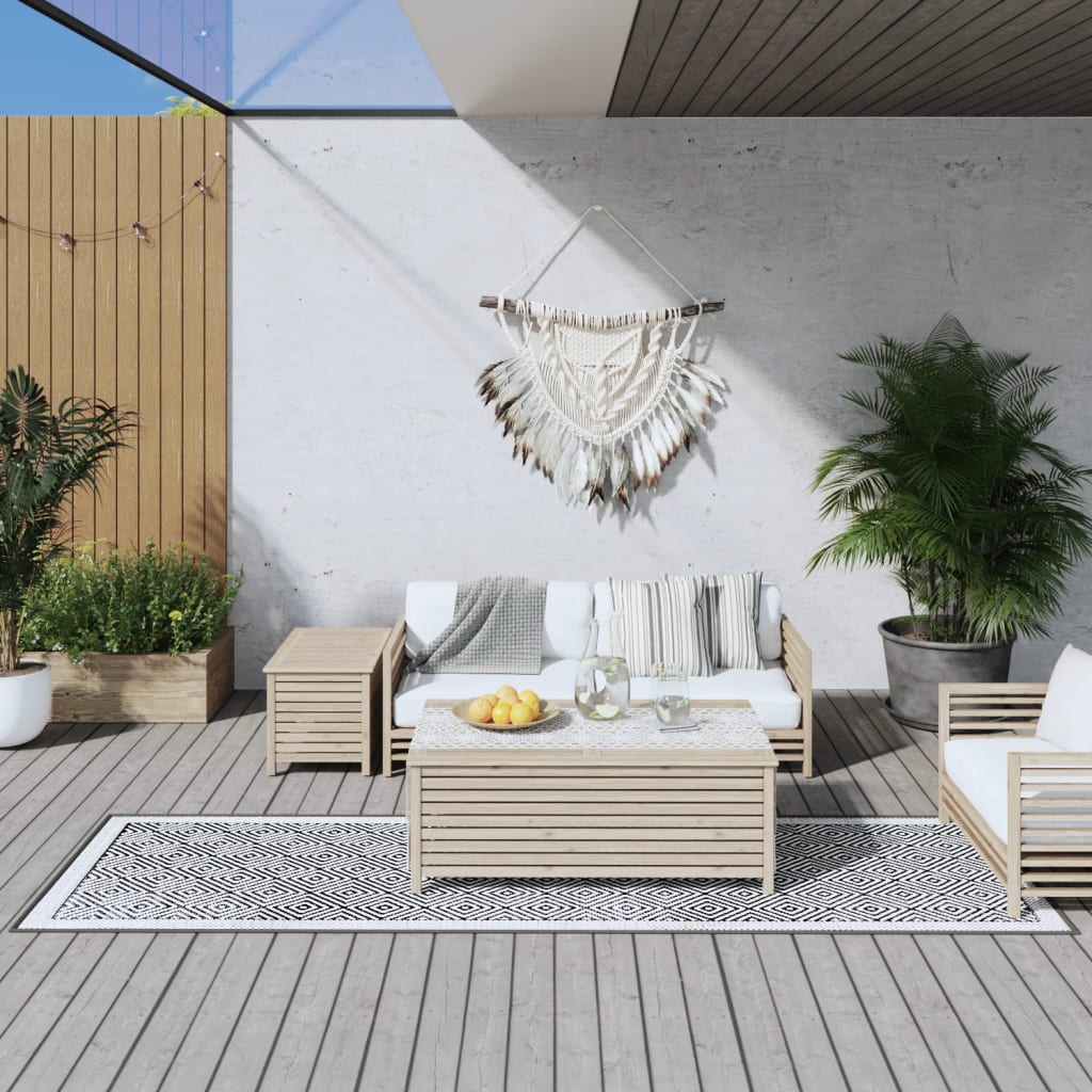 VidaXL Tapis d'extérieur réversible 80x250 cm gris et blanc