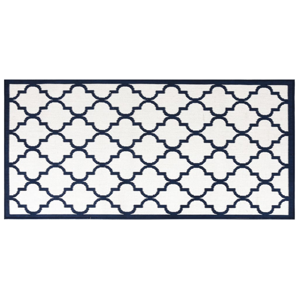 Vidaxx tapis d'extérieur réversible 80x150 cm bleu marine et blanc