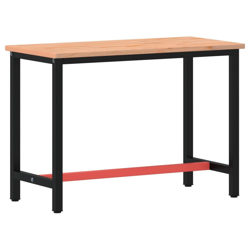 VidaXL établi 115x55x81,5 cm bois de hêtre massif et métal