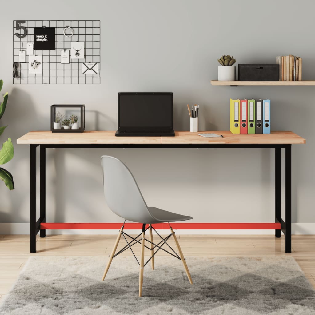 VidaXL établi 180x55x81,5 cm bois de hêtre massif et métal