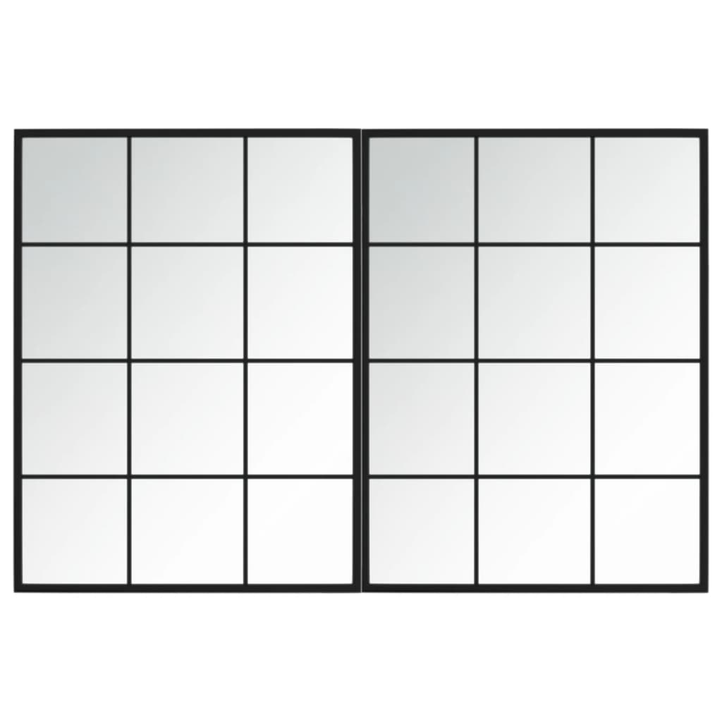 VidaXL Miroirs muraux 2 pcs 80x60 cm métal noir