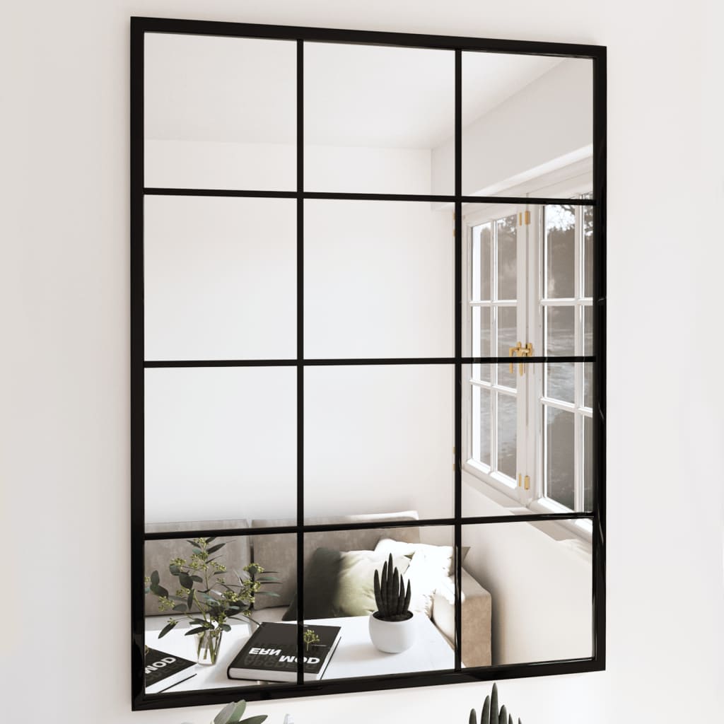 VidaXL Miroirs muraux 3 pcs 80x60 cm métal noir