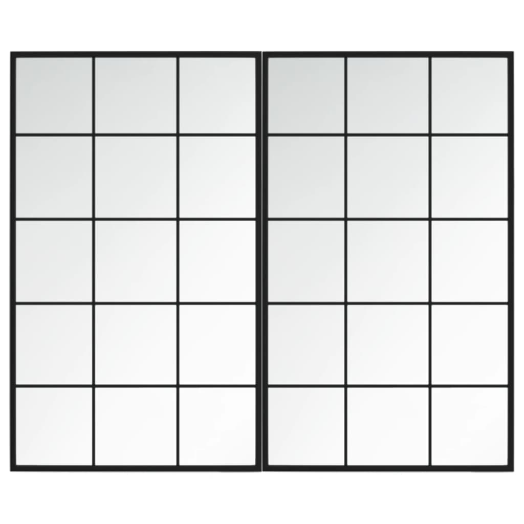 VidaXL Miroirs muraux 2 pcs 100x60 cm métal noir