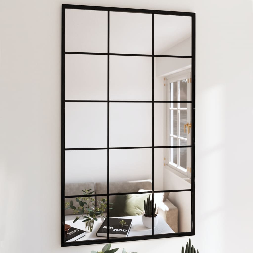 VidaXL Miroirs muraux 2 pcs 100x60 cm métal noir