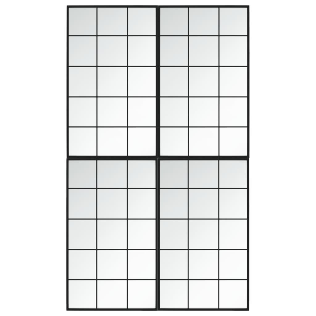 VidaXL Miroirs muraux 4 pcs 100x60 cm métal noir