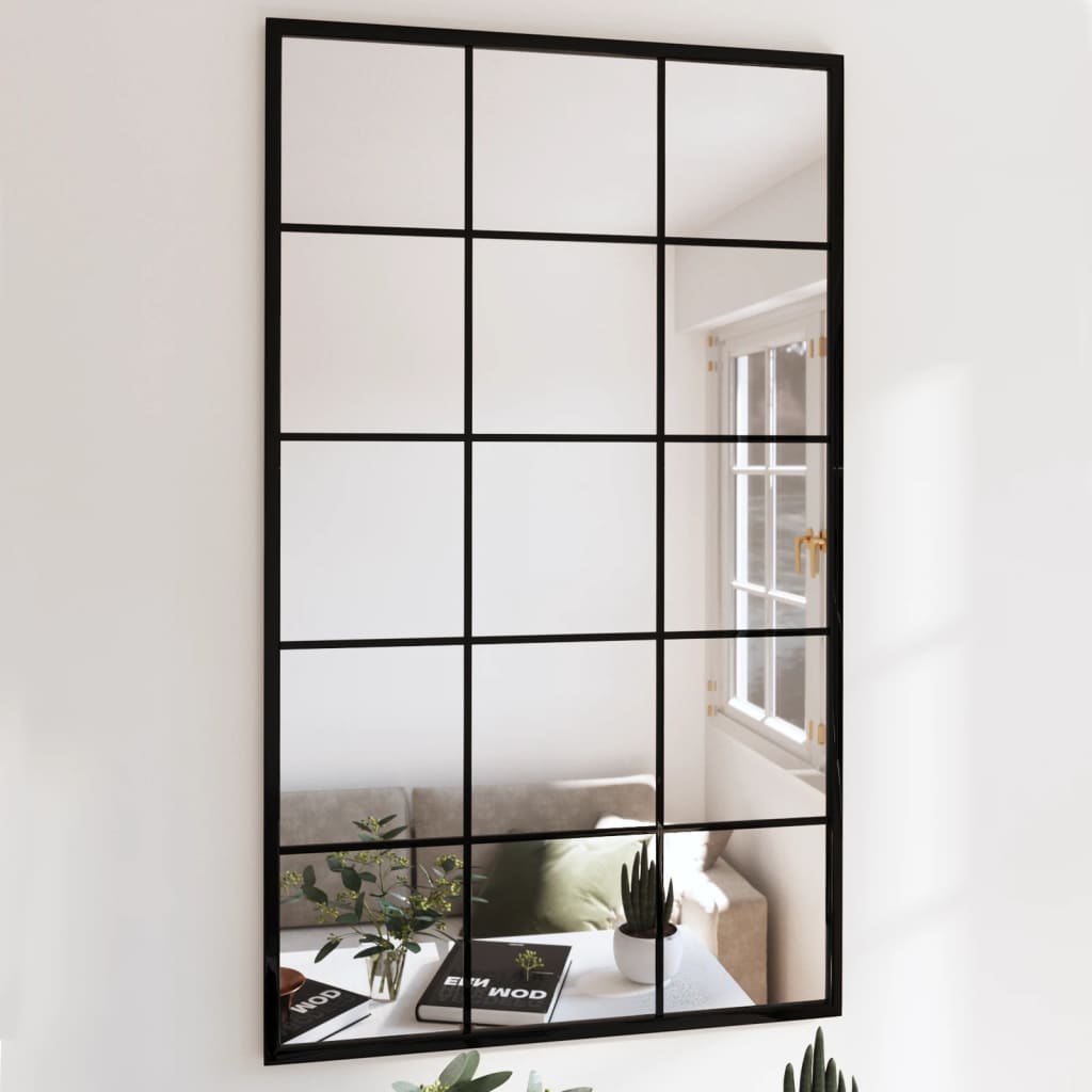 VidaXL Miroirs muraux 4 pcs 100x60 cm métal noir