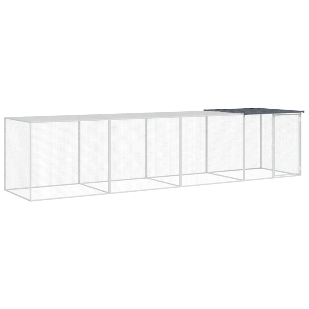 VidaXL Poulailler avec Toit 403x98x90 cm Acier Galvanisé Anthracite