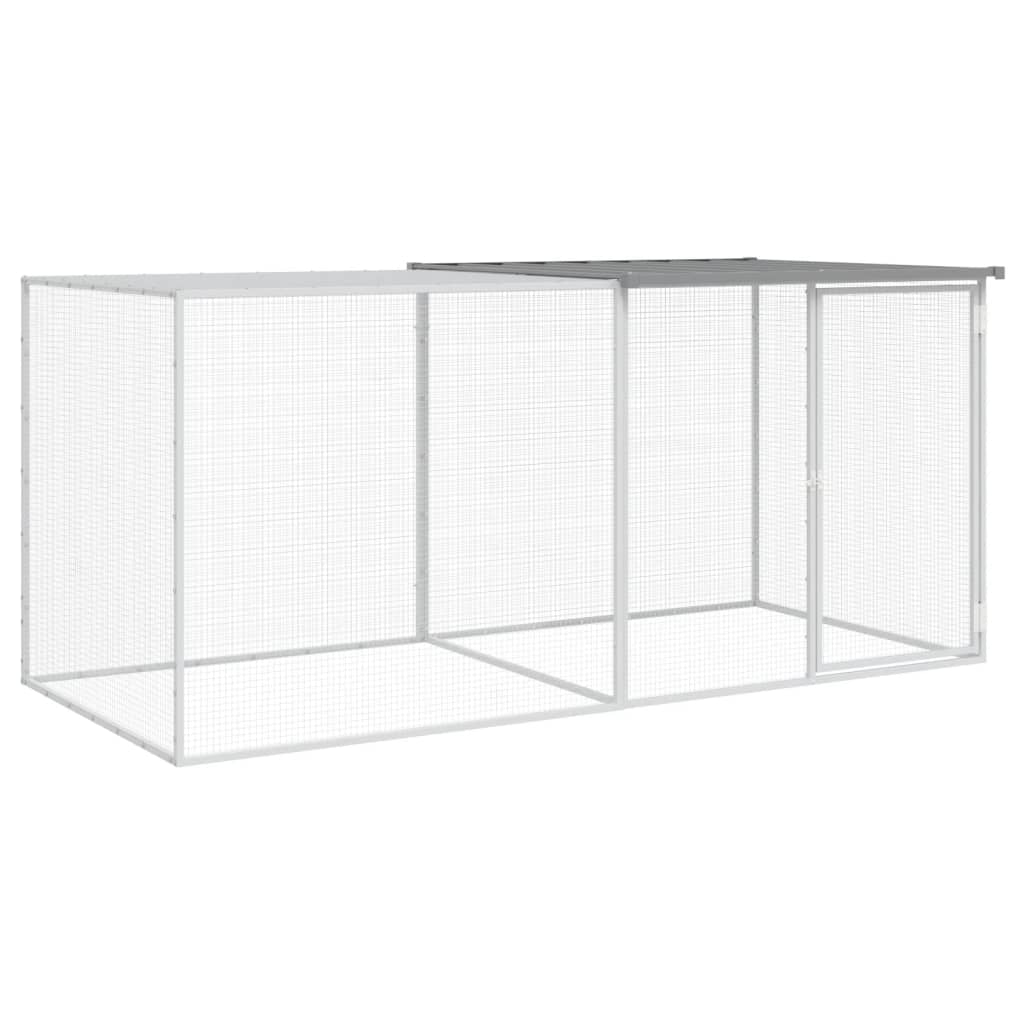 VidaXL Poulailler avec Toit 203x98x90 cm Acier Galvanisé Gris Clair