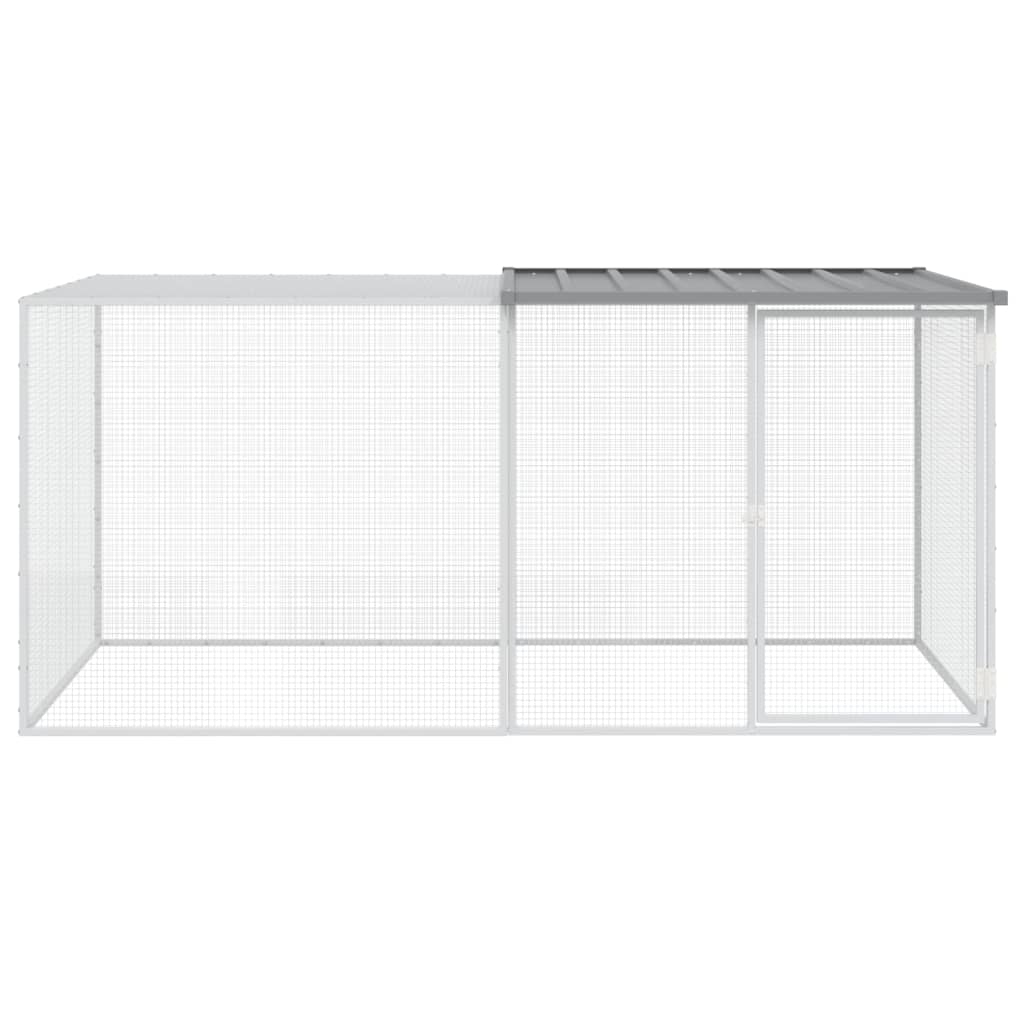 VidaXL Poulailler avec Toit 203x98x90 cm Acier Galvanisé Gris Clair