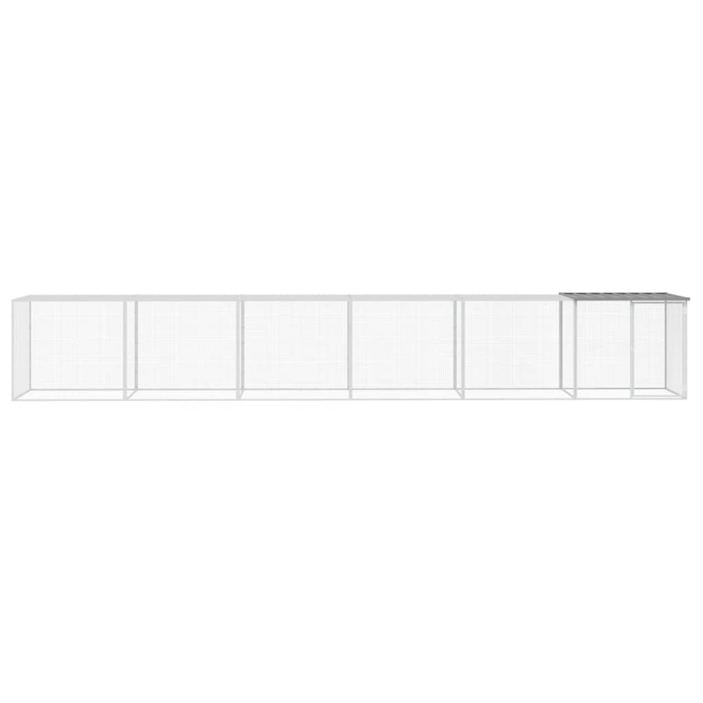 VidaXL Poulailler avec Toit 603x98x90 cm Acier Galvanisé Gris Clair