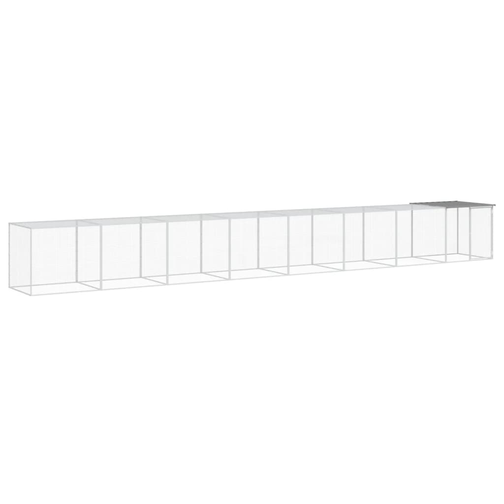 VidaXL Poulailler avec Toit 803x98x90 cm Acier Galvanisé Gris Clair