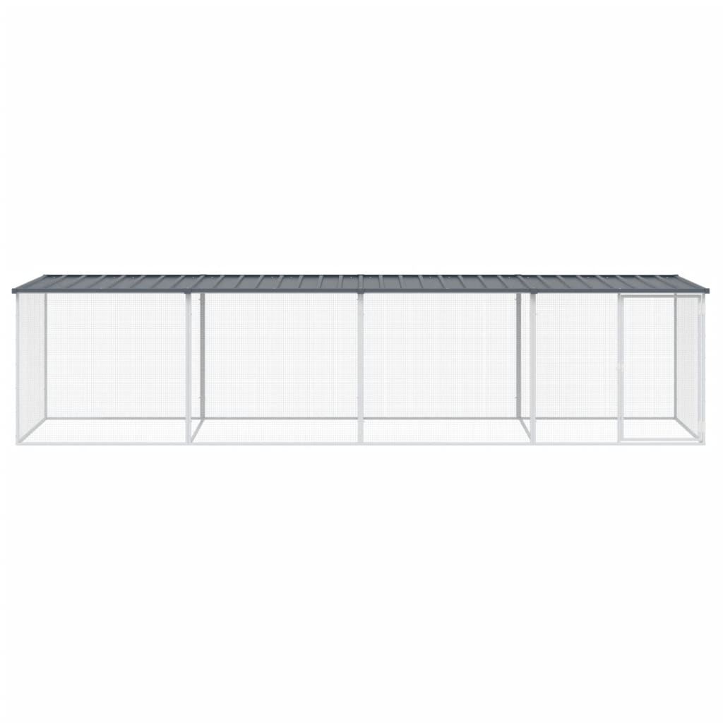 VidaXL Poulailler avec Toit 403x98x90 cm Acier Galvanisé Anthracite