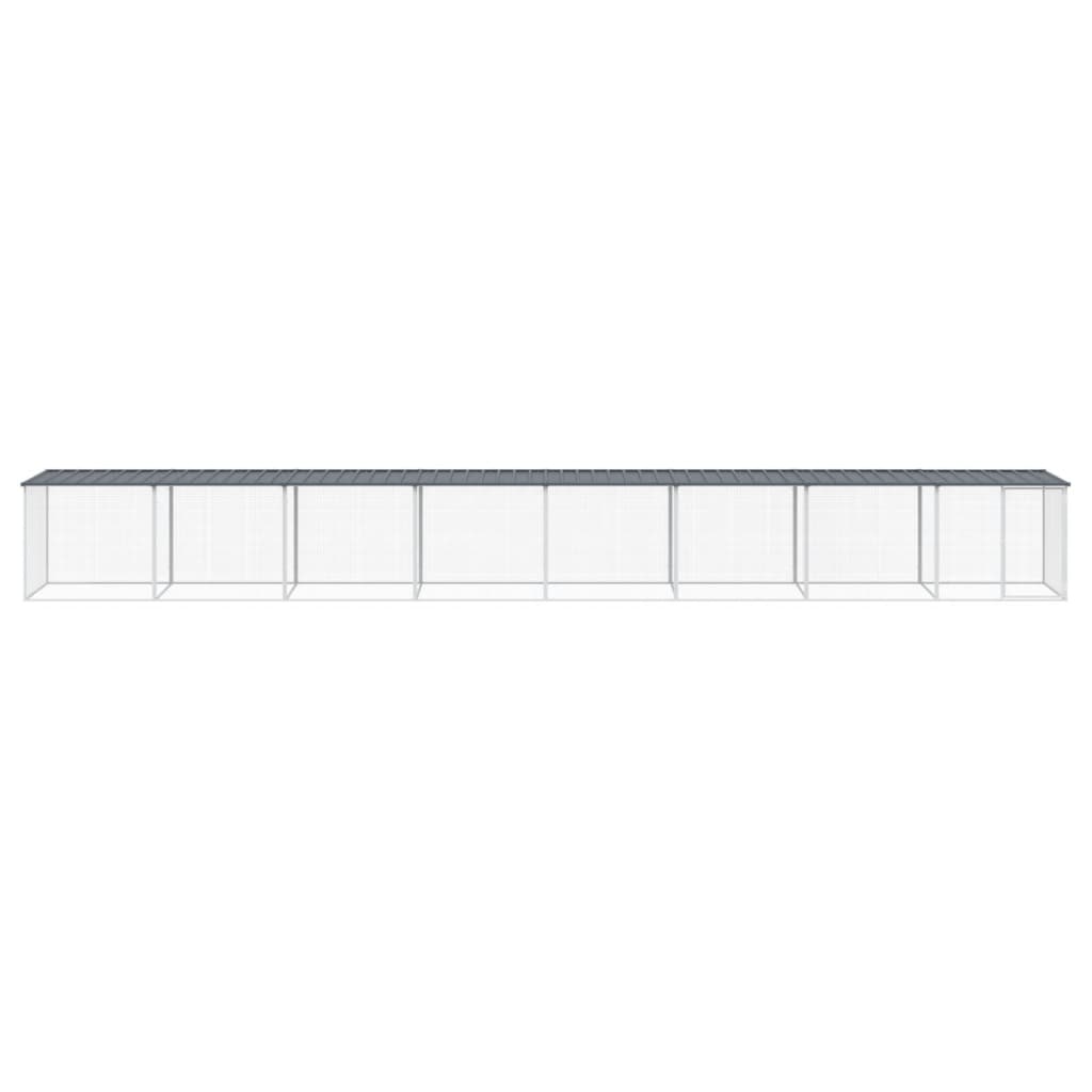 VidaXL Poulailler avec Toit 803x98x90 cm Acier Galvanisé Anthracite