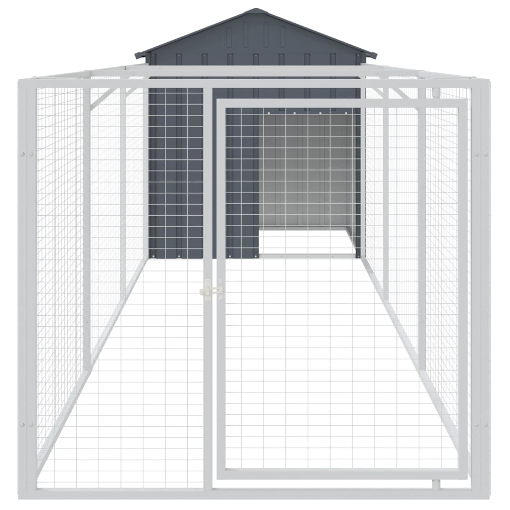 VidaXL Niche pour chien avec toit 117x405x123 cm Acier galvanisé Anthracite