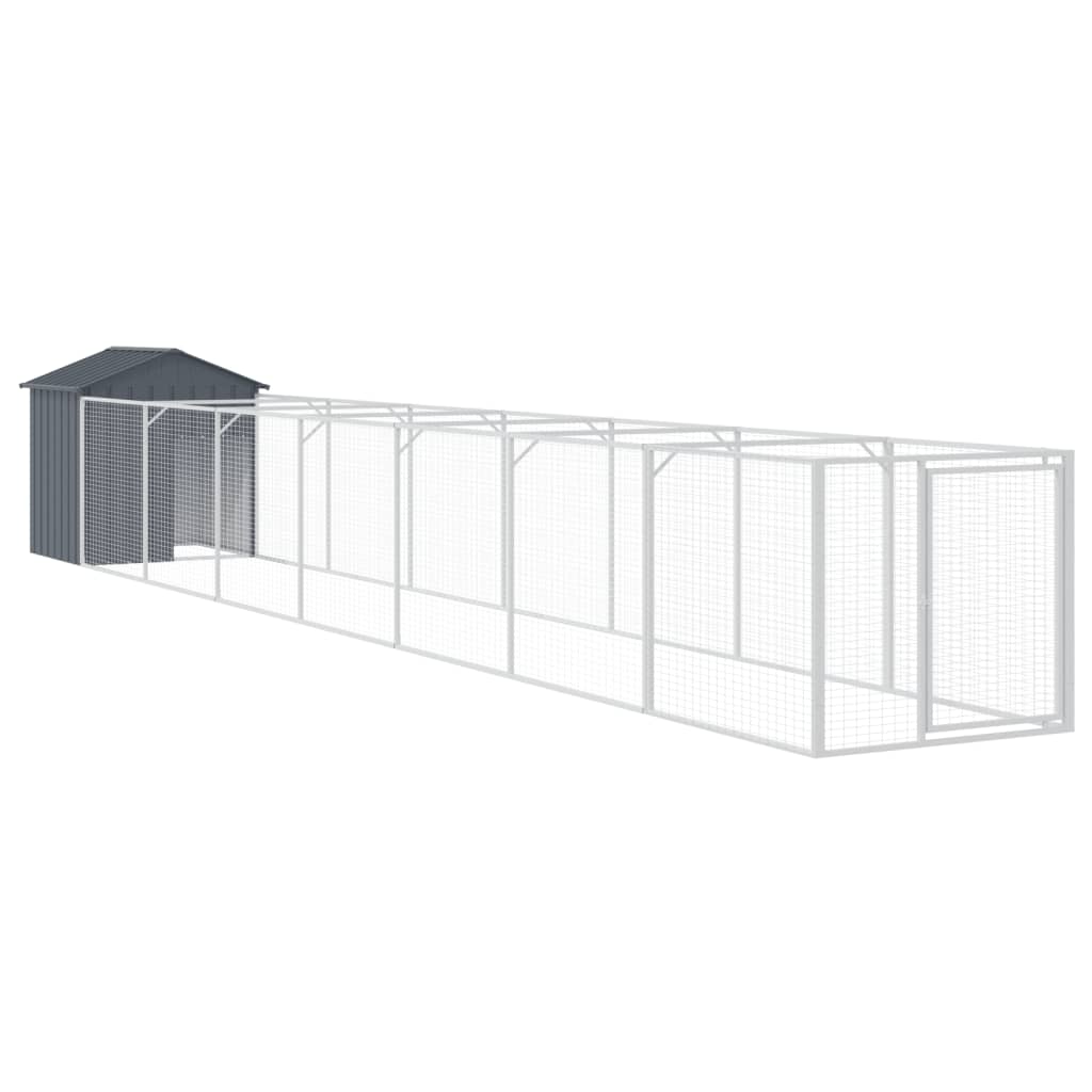 VidaXL Niche pour chien avec toit 117x813x123 cm Acier galvanisé Anthracite