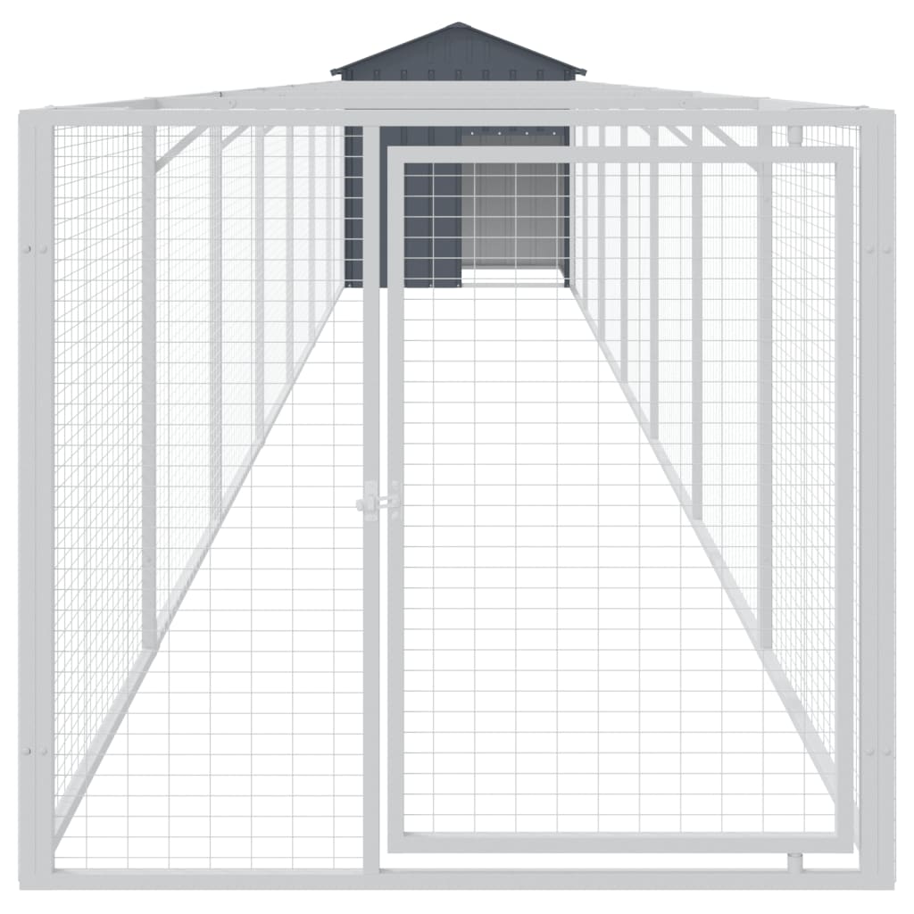 VidaXL Niche pour chien avec toit 117x813x123 cm Acier galvanisé Anthracite