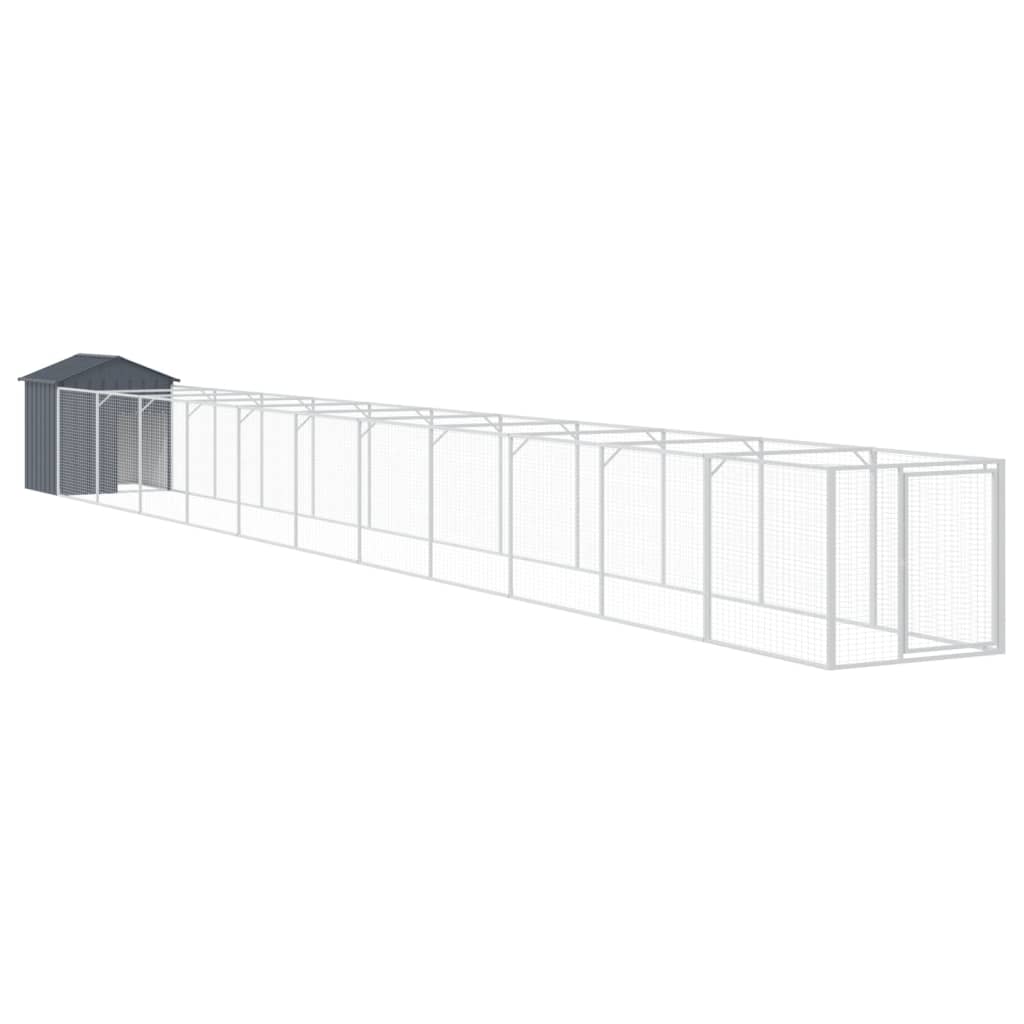 VidaXL Niche pour chien avec toit 117x1221x123 cm Acier Anthracite