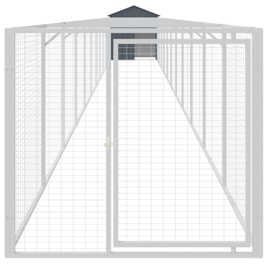VidaXL Niche pour chien avec toit 117x1221x123 cm Acier Anthracite