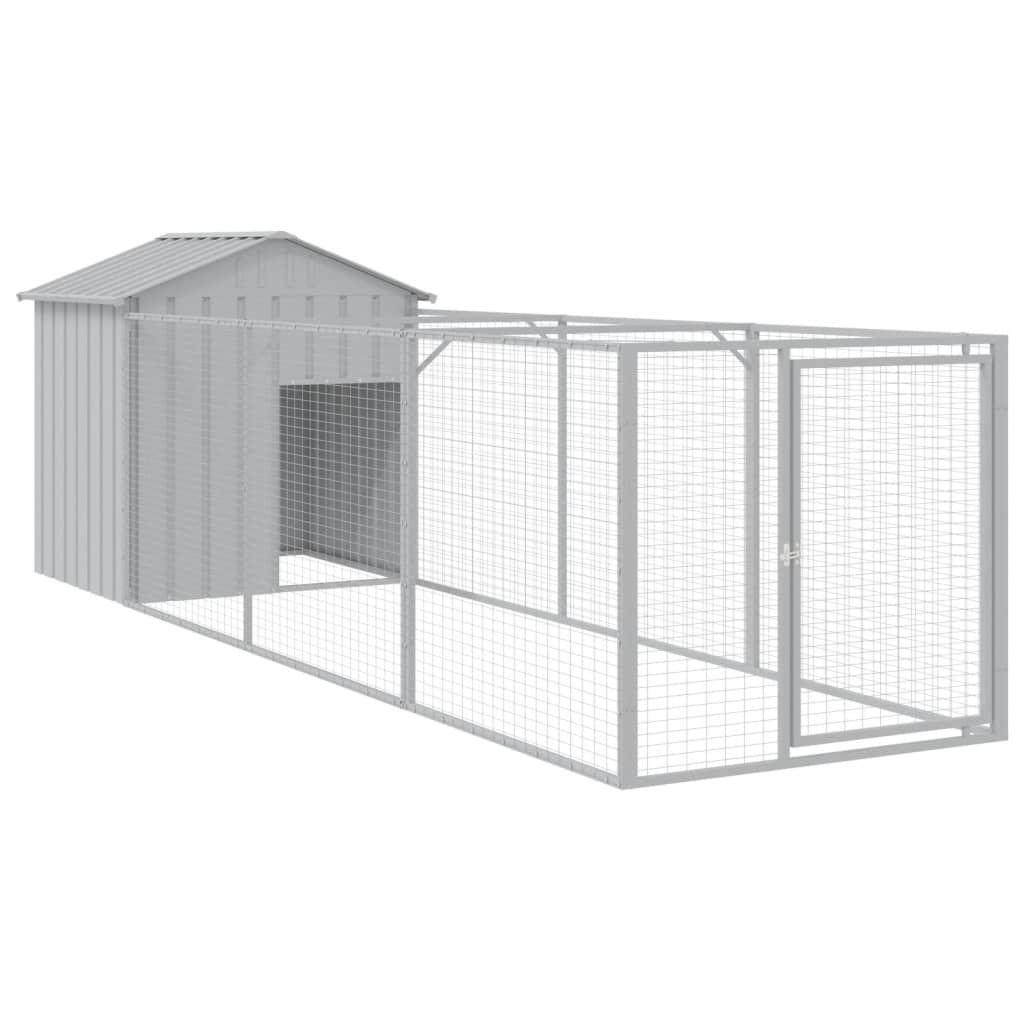 VidaXL Niche avec toit 117x405x123 cm acier gris clair