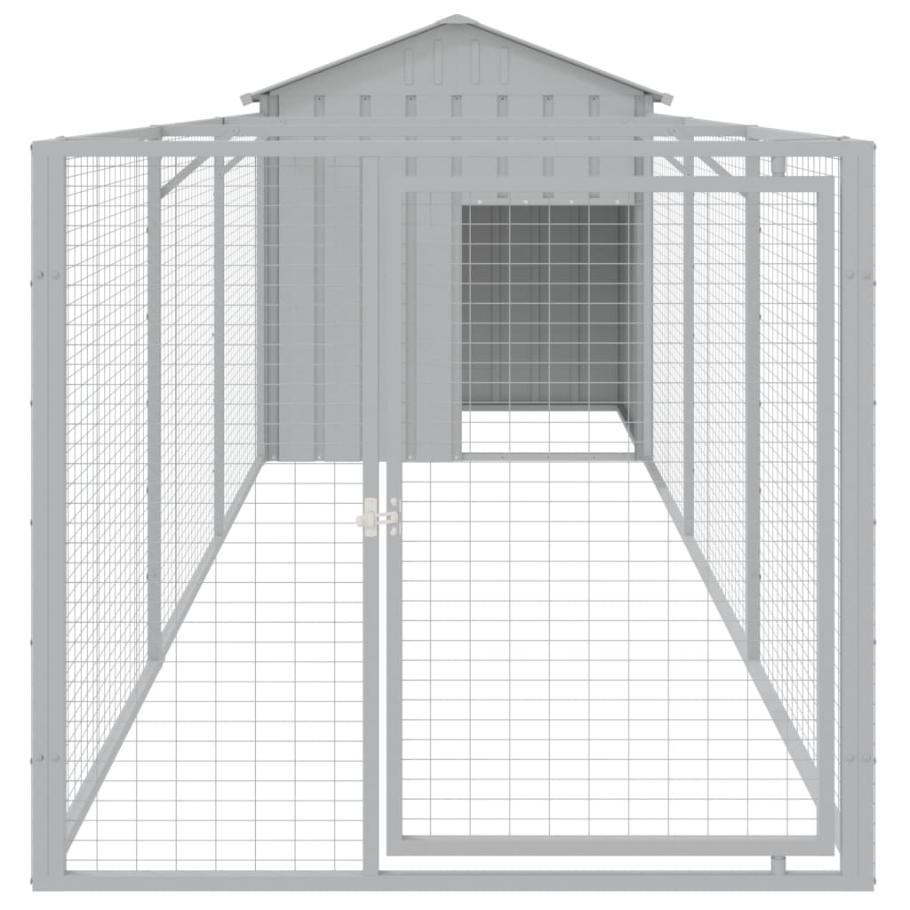 VidaXL Niche avec toit 117x405x123 cm acier gris clair