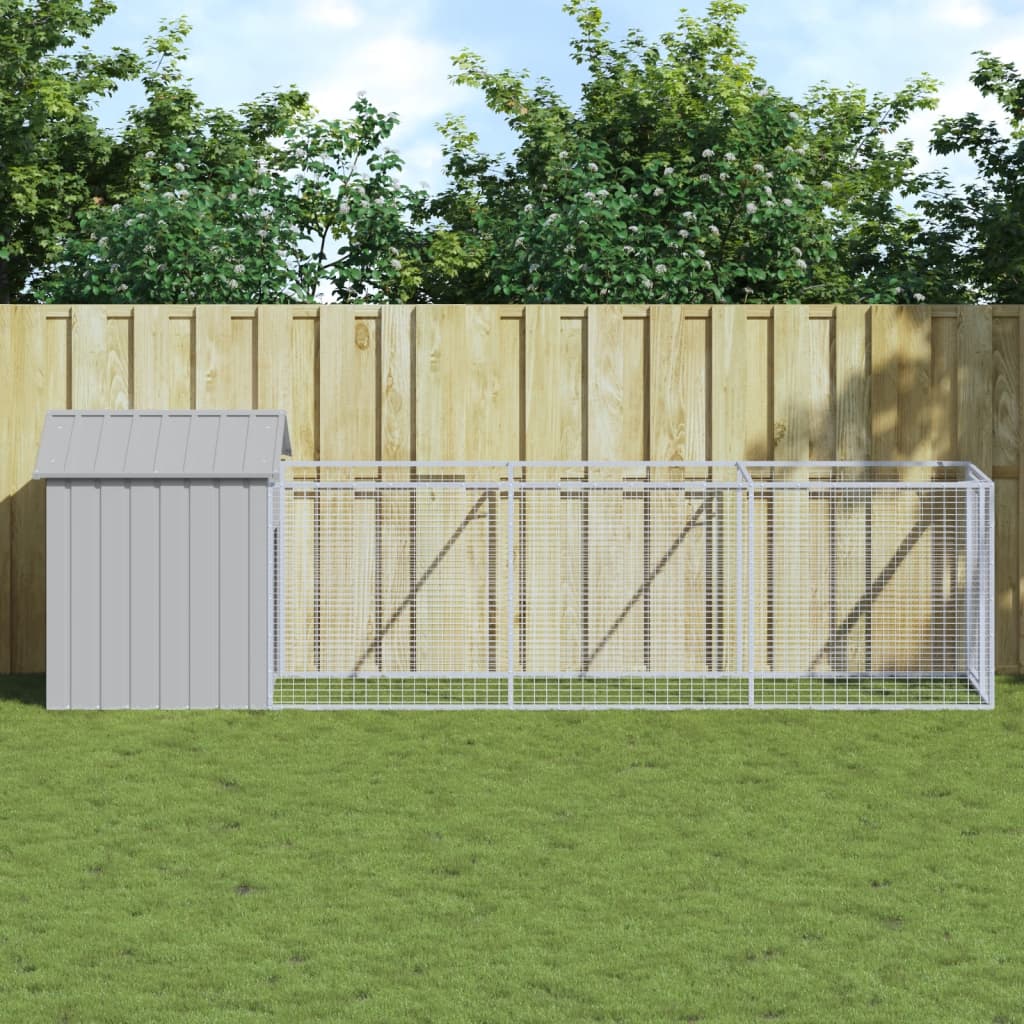 VidaXL Niche avec toit 117x405x123 cm acier gris clair