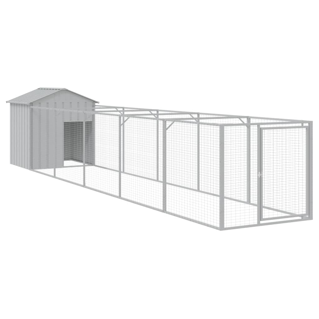VidaXL Niche avec toit 117x609x123 cm acier gris clair