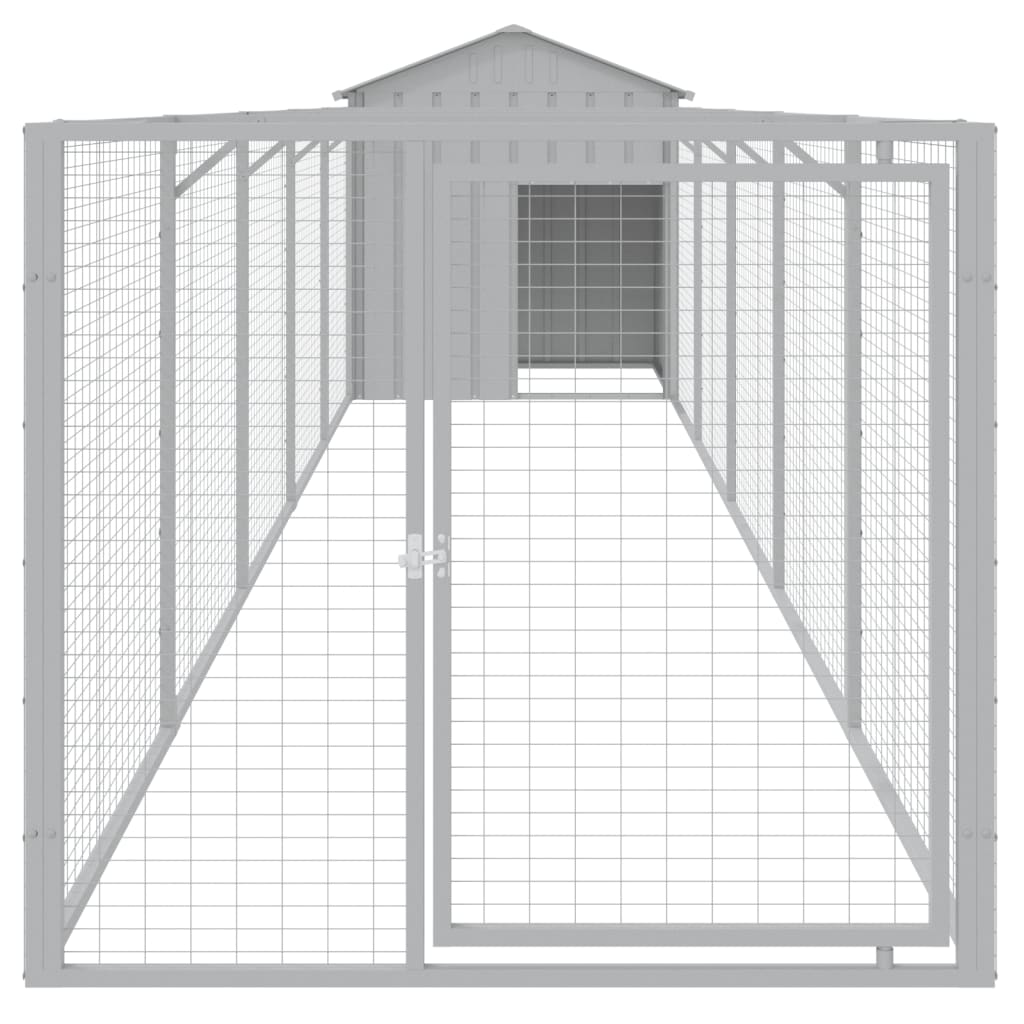 VidaXL Niche avec toit 117x609x123 cm acier gris clair