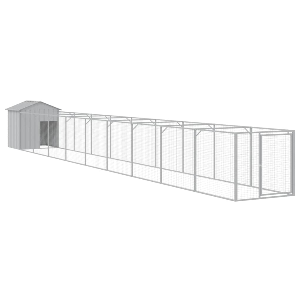 VidaXL Niche avec toit 117x1017x123 cm acier gris clair