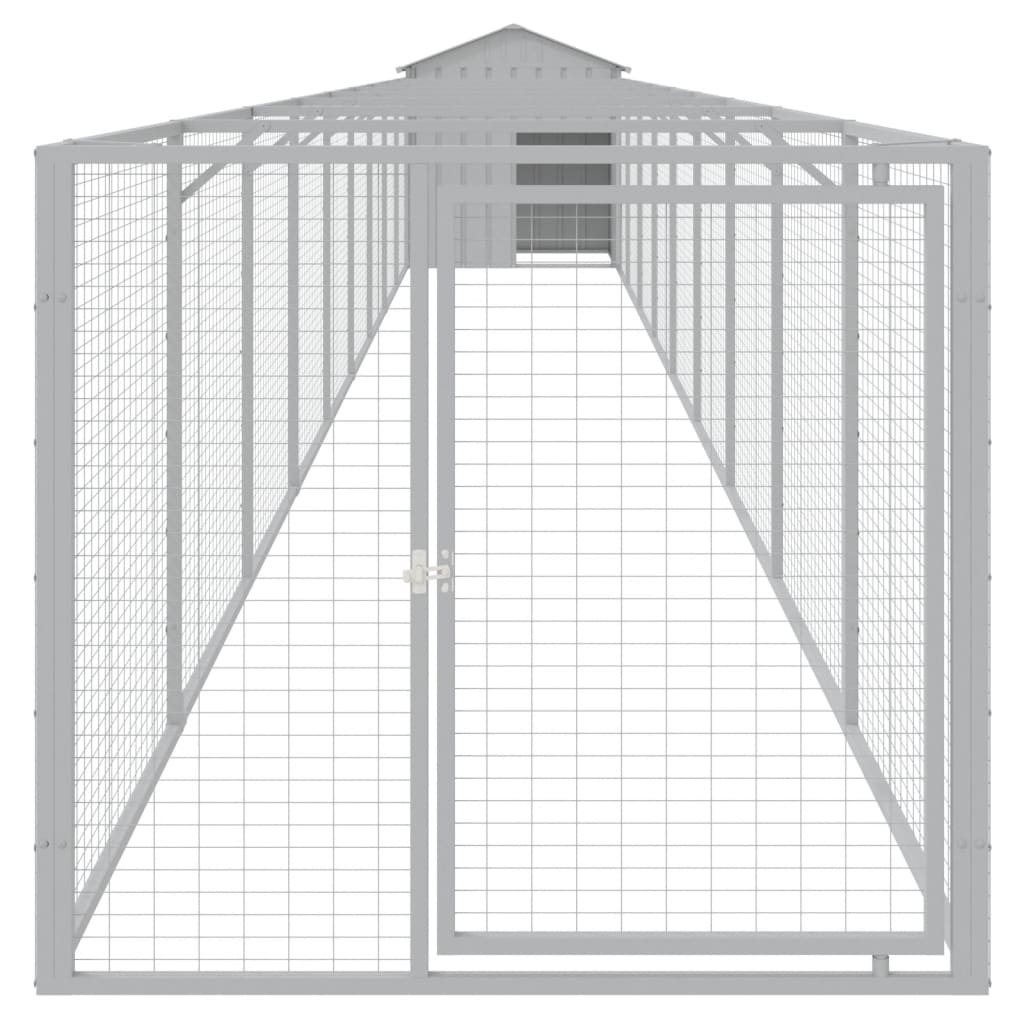 VidaXL Niche avec toit 117x1017x123 cm acier gris clair