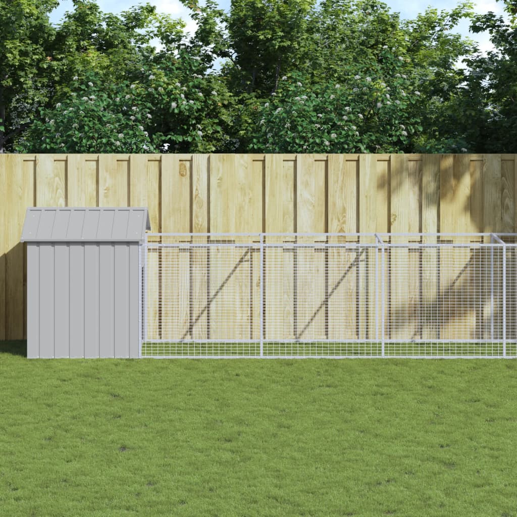 VidaXL Niche avec toit 117x1017x123 cm acier gris clair