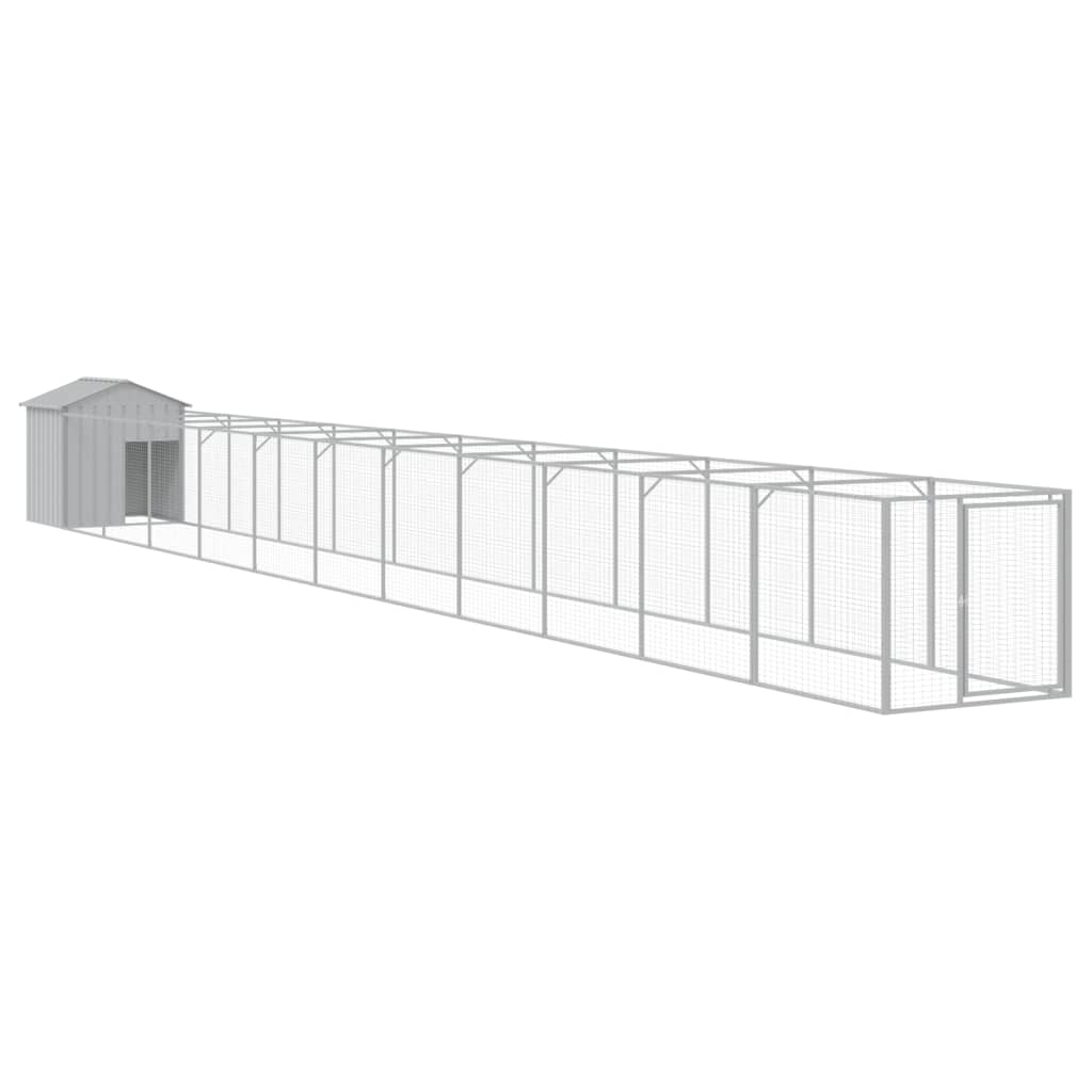 VidaXL Niche avec toit 117x1221x123 cm acier gris clair