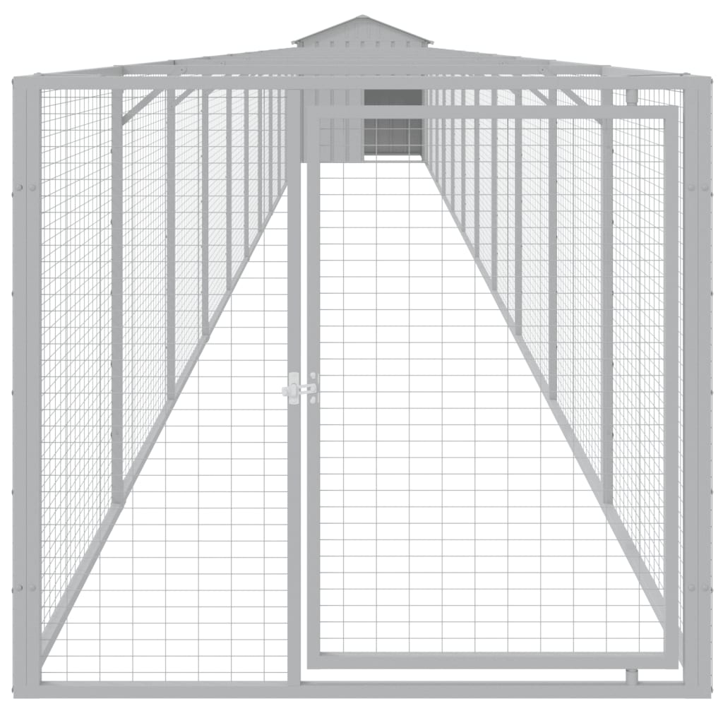 VidaXL Niche avec toit 117x1221x123 cm acier gris clair