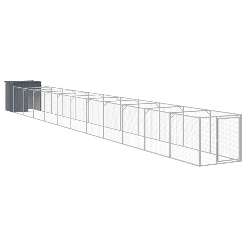 VidaXL Niche avec enclos 110x1221x110 cm Acier Anthracite
