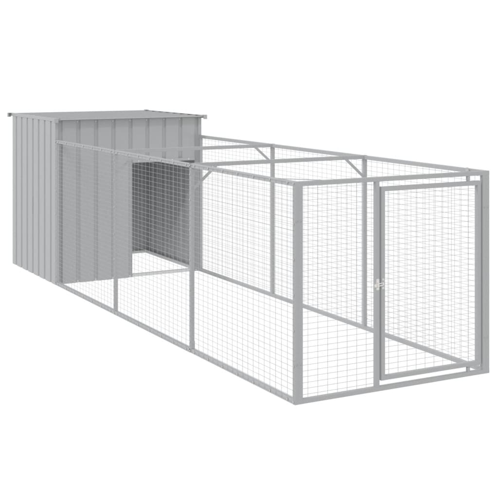 VidaXL Niche avec enclos 110x405x110 cm acier gris clair
