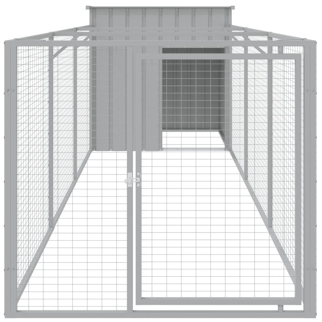 VidaXL Niche avec enclos 110x405x110 cm acier gris clair