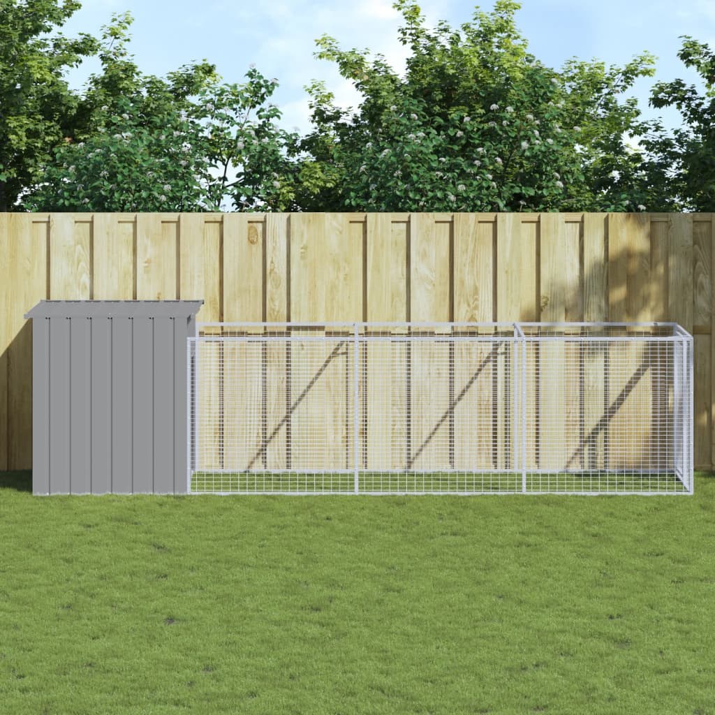 VidaXL Niche avec enclos 110x405x110 cm acier gris clair